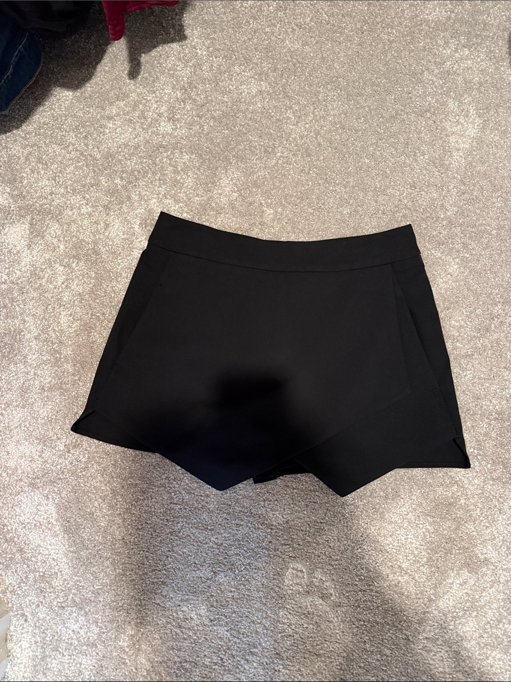 BLOOMINGDALES Black Women's Asymmetrical Skort Shorts